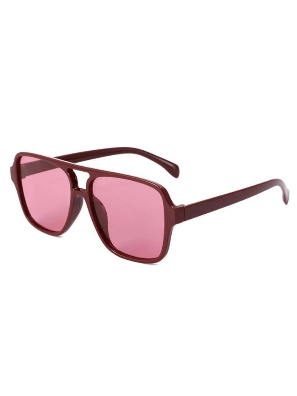 Retro Red Double-Beam Sunglasses - Picture 4 of 4